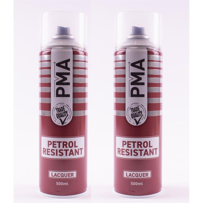 2x PMA Professional Petrol Resistant Lacquer 500ml Spray Paint High Coverage PMA  - Town Parts