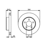 Bosch 2 x Vented Front Brake Discs 0 986 479 461