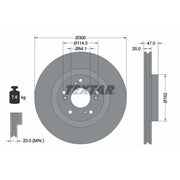 Textar 2 x Internally Vented Front Brake Discs 92177903