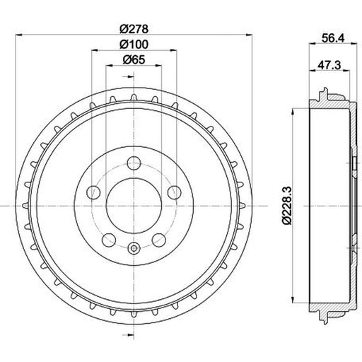 Mintex Brake Drum Assembly Rear MBD411