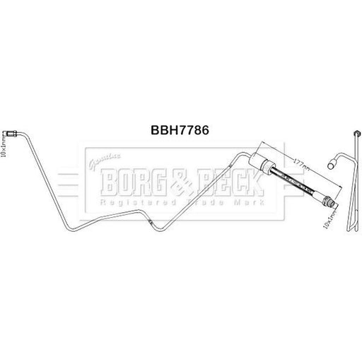 Borg & Beck Brake Hydraulic Hose Line Rear BBH7786