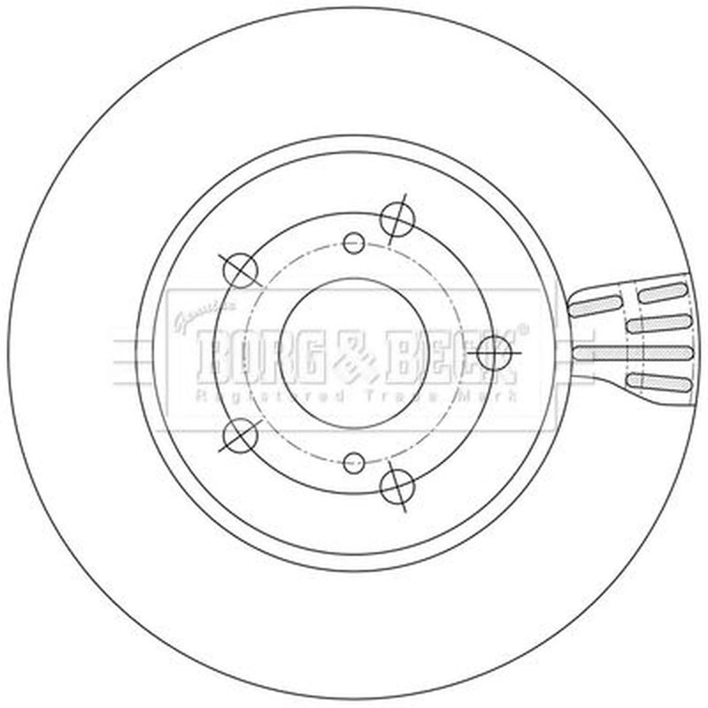 Borg & Beck 2 x Vented Front Brake Discs BBD5600