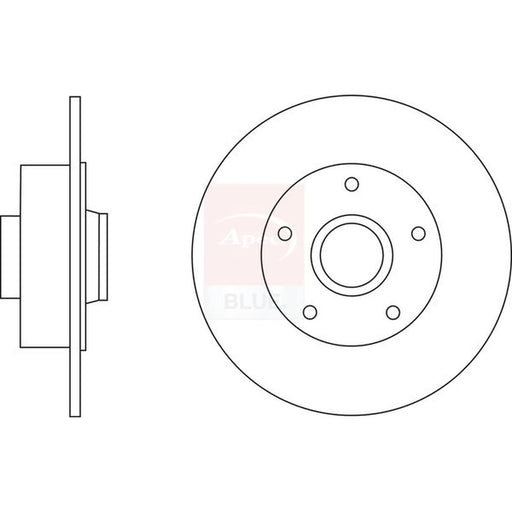 Apec 2 x Solid Rear Brake Discs SDK6678