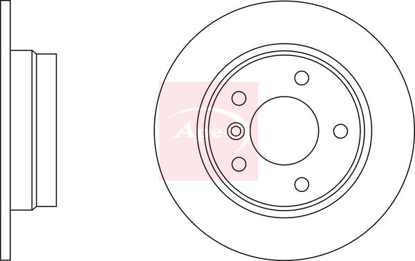 Apec 2 x Brake Disc Set Solid