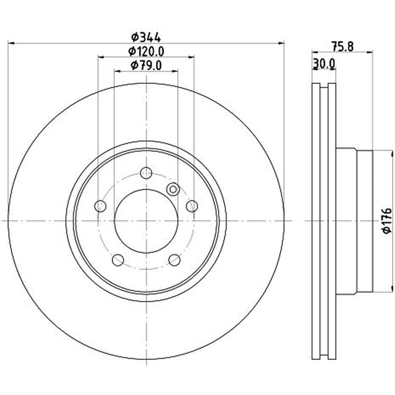 Mintex 2 x Front Brake Discs MDC1750