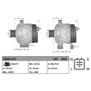Denso Car Alternator 12V DAN1347