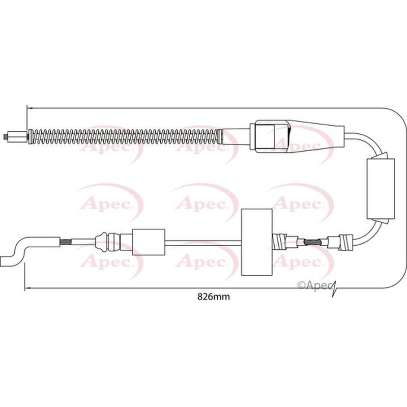 Apec Handbrake Cable Left Rear CAB1519