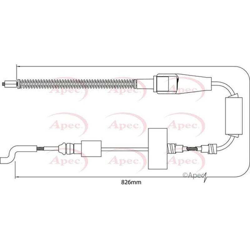 Apec Handbrake Cable Left Rear CAB1519