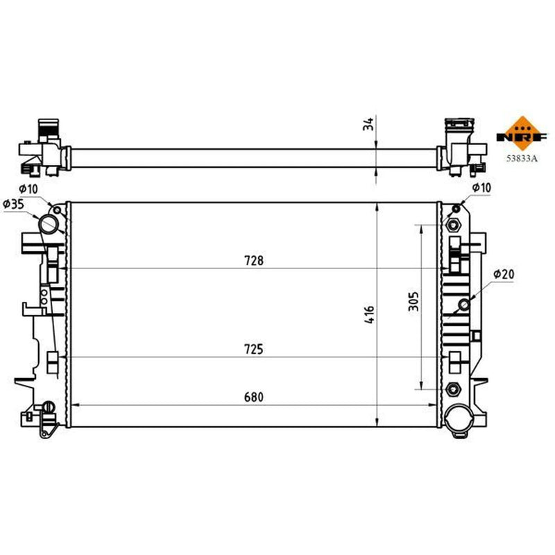 NRF Engine Radiator 53833A