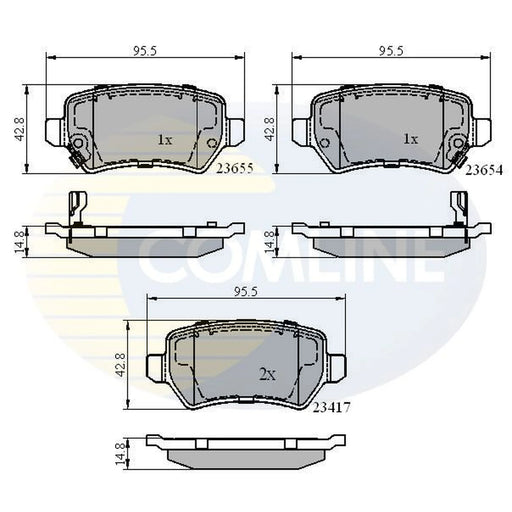 Comline 4 x Rear Brake Pad Set CBP31551