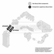 Borg & Beck Intercooler Turbo Charge Air Hose Front BTH1051