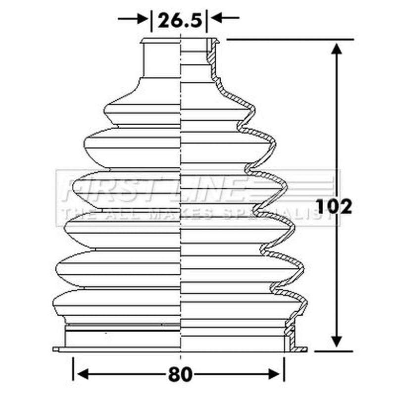 First Line Drive Shaft Bellow Kit Front Left Thermoplast FCB6280