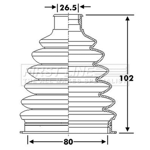 First Line Drive Shaft Bellow Kit Front Left Thermoplast FCB6280