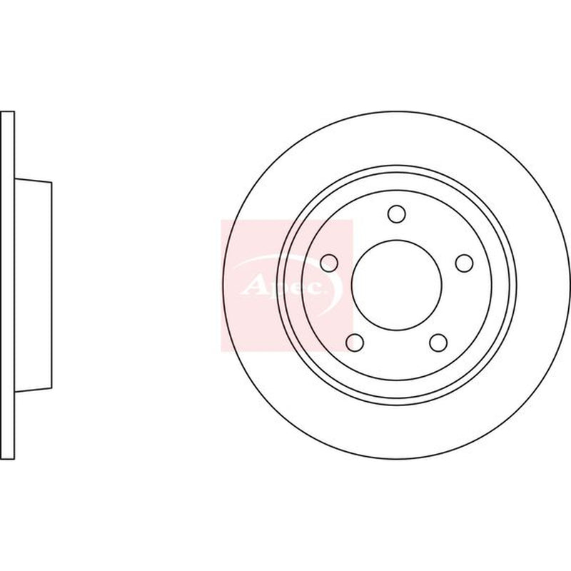 Apec 2 x Solid Rear Brake Discs DSK2226