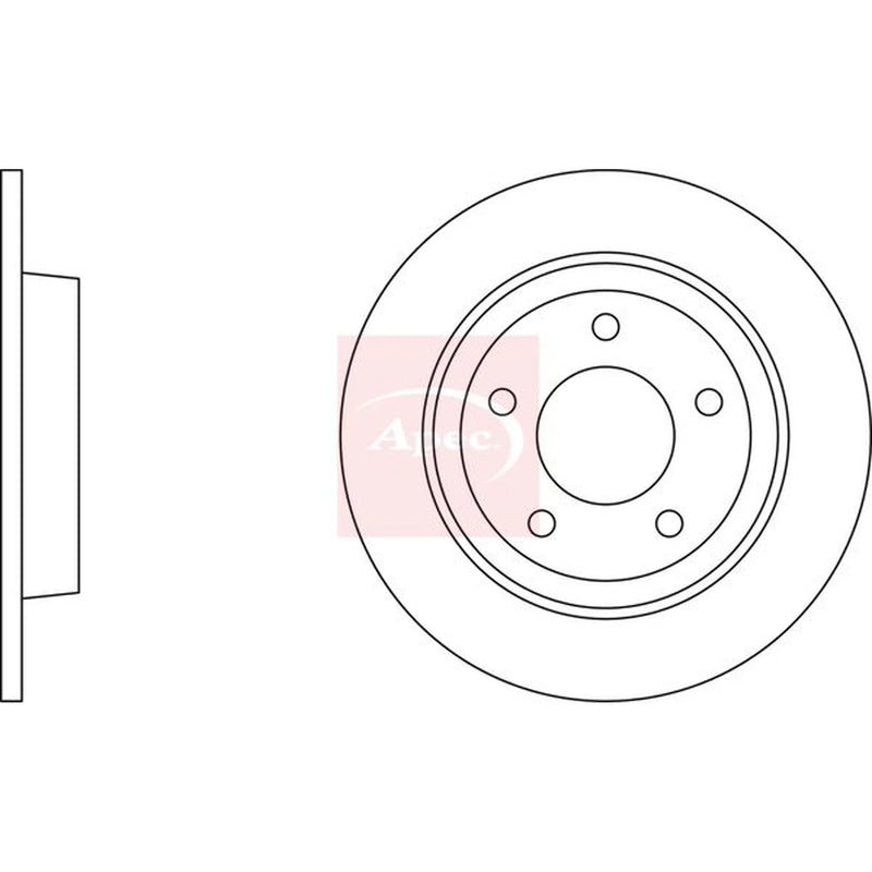 Apec 2 x Solid Rear Brake Discs DSK2226