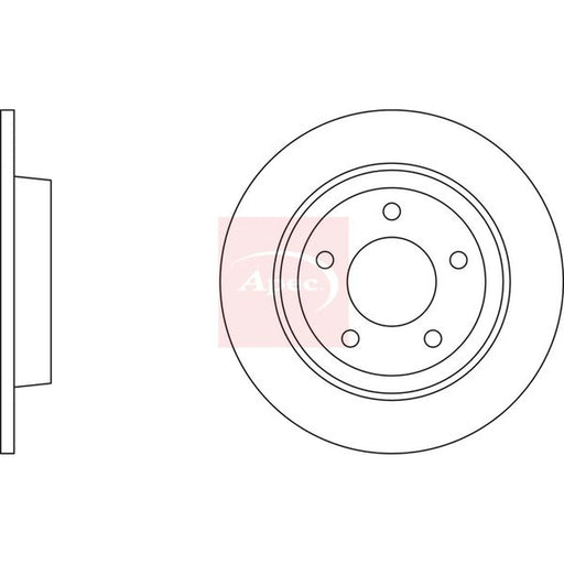 Apec 2 x Solid Rear Brake Discs DSK2226