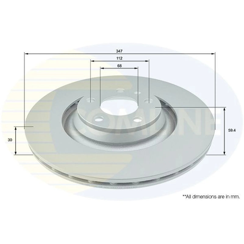 Comline 2 x Front Brake Discs ADC1490V