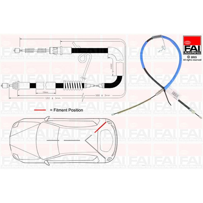 FAI Handbrake Cable Right Rear FBC0055