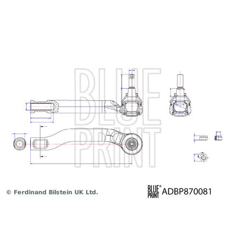 Blue Print Steering Tie Rod End Ball Joint Front Left ADBP870081