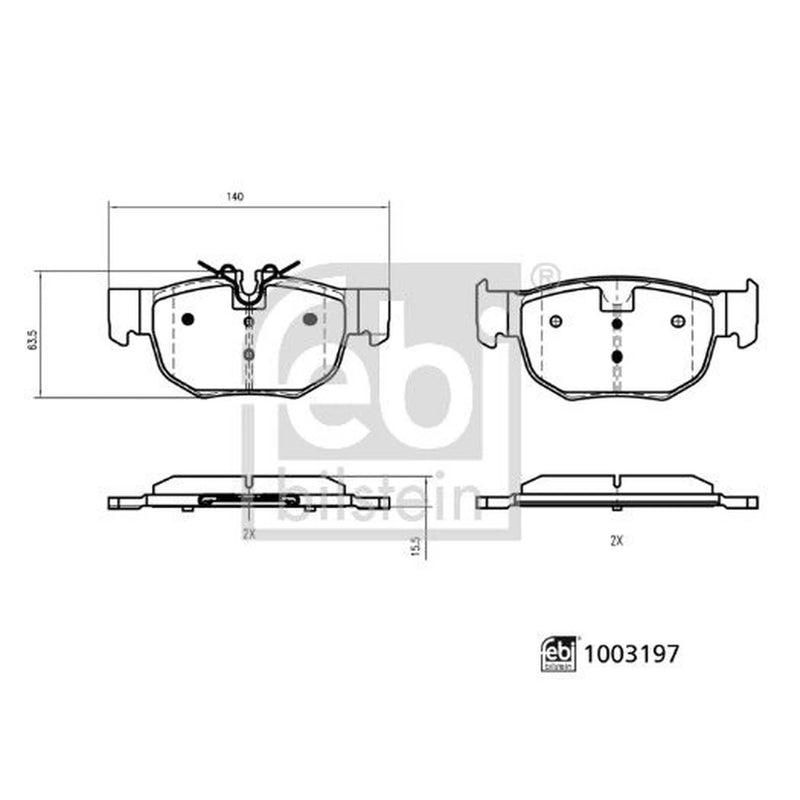 Febi Rear Brake Pad Set 1003197