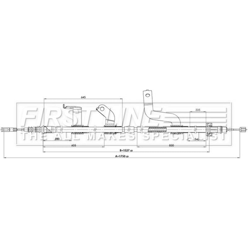 First Line Handbrake Cable Right Rear FKB3903