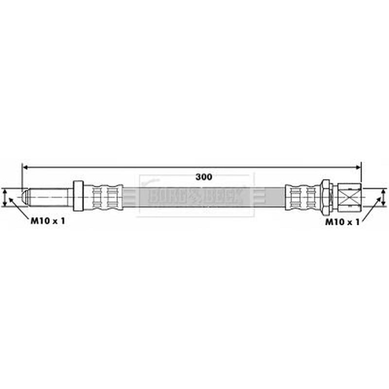 Borg & Beck Brake Hydraulic Hose Line Rear Left BBH6140