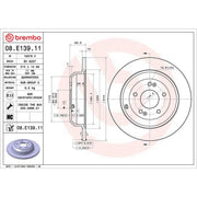 Brembo 2 x Solid Rear Brake Discs 08.E139.11