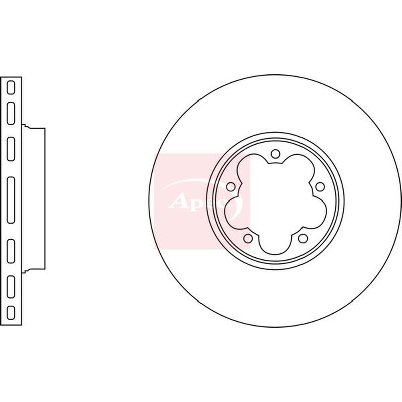 Apec 2 x Vented Front Brake Discs DSK3140