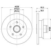 DON 2 x Solid Front Brake Discs PCD21411