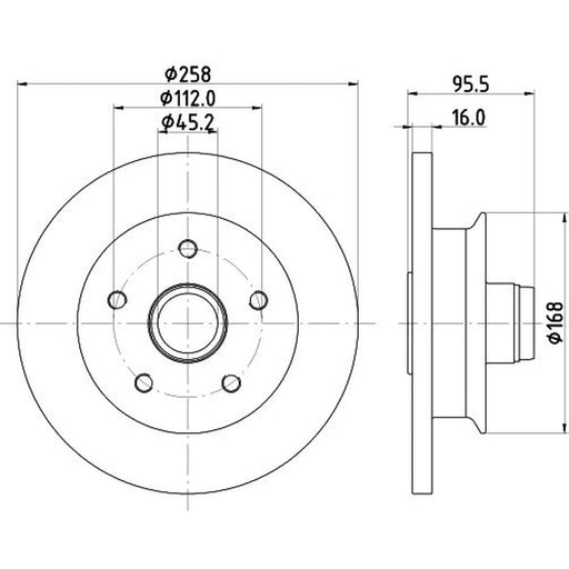 DON 2 x Solid Front Brake Discs PCD21411
