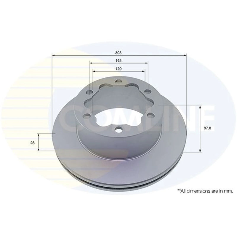 Comline 2 x Internally Vented Rear Brake Discs ADC5011V