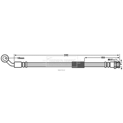 Borg & Beck Brake Hydraulic Hose Line Rear Left BBH7818