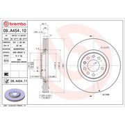 Brembo 2 x Internally Vented Front Brake Discs 09.A454.11