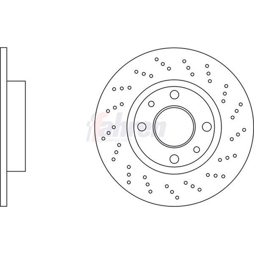 Fahren 2 x Perforated Rear Brake Discs FBD7152