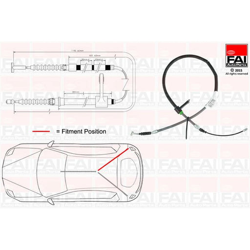 FAI Handbrake Cable Right Rear FBC0003