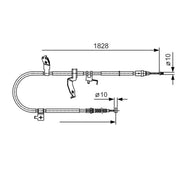 Bosch Handbrake Cable Left Rear 1 987 482 053