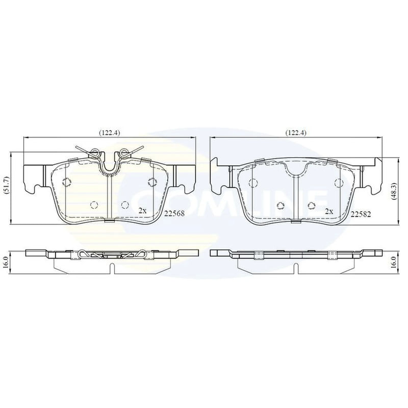 Comline 4 x Rear Brake Pad Set CBP02375