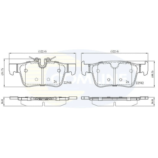 Comline 4 x Rear Brake Pad Set CBP02375