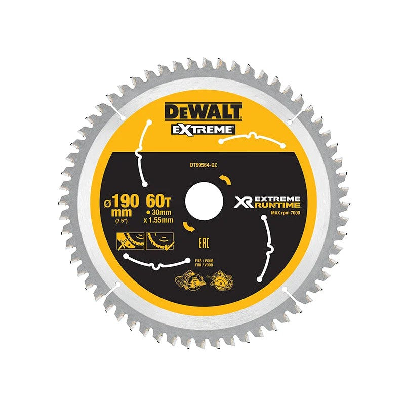 DEWALT Power Tools XR FlexVolt Circular Saw Blade 190 x 30mm x 60T - DT99564-QZ