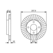 Bosch 2 x Vented Front Brake Discs 0 986 479 T66