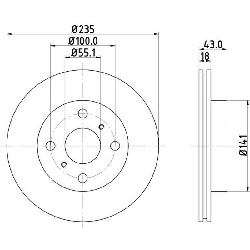 DON 2 x Internally Vented Front Brake Discs PCD11672