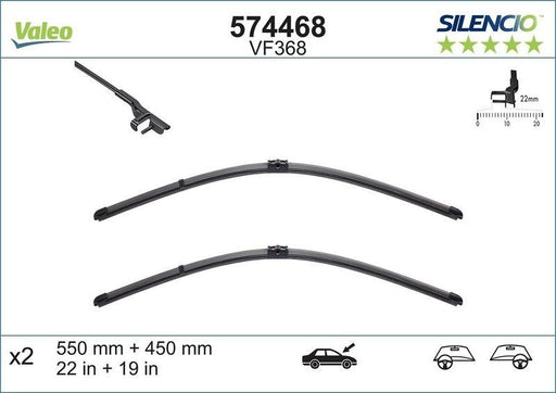 VALEO 574468 Wiper Blade Front Fits Mercedes-Benz GLK-Class Opel Astra Vauxhall Valeo - Town Parts