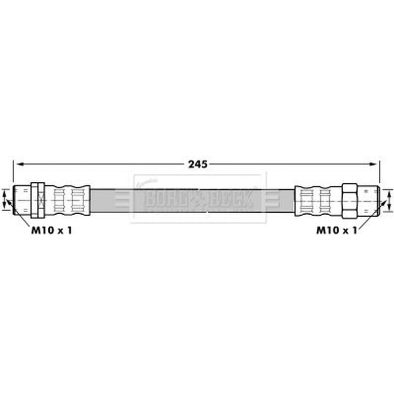 Borg & Beck Brake Hydraulic Hose Line Rear Left BBH6923
