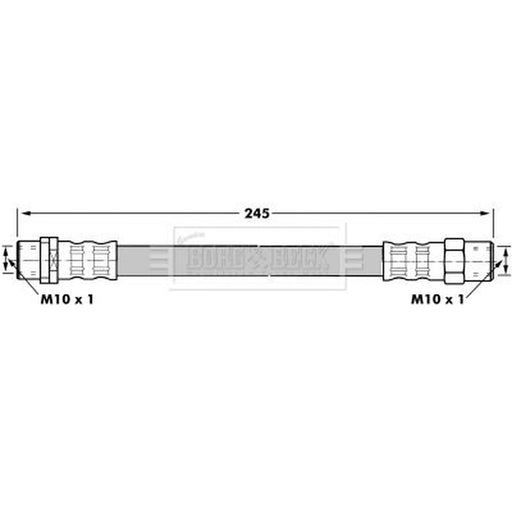 Borg & Beck Brake Hydraulic Hose Line Rear Left BBH6923