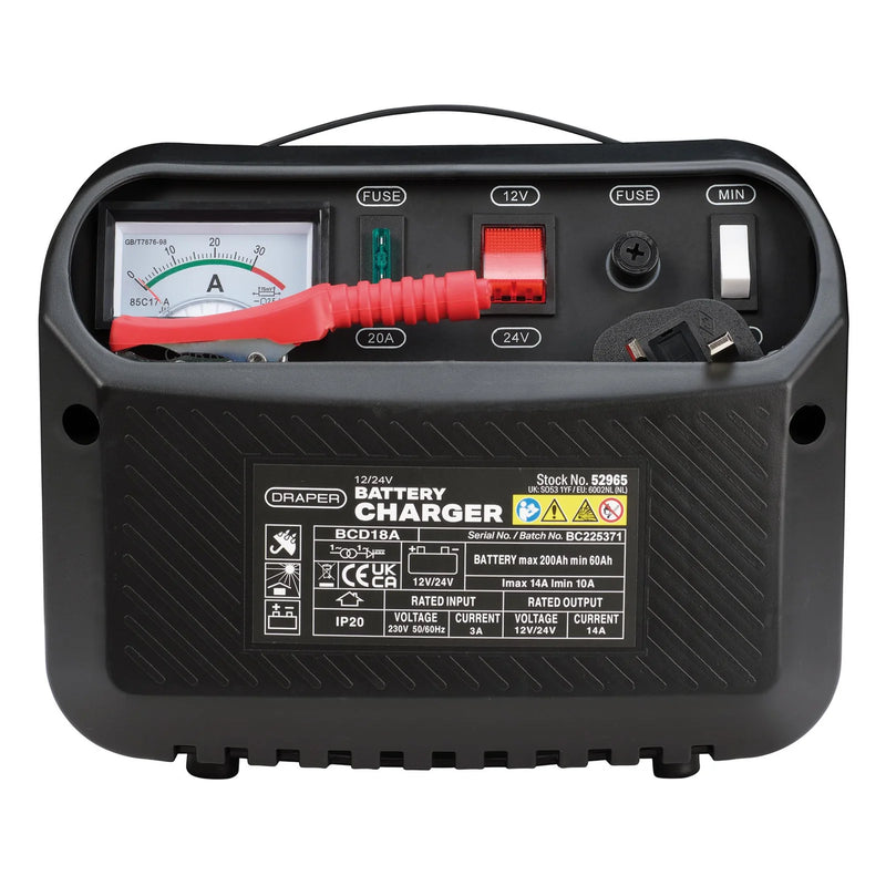 Draper Battery Charger 12/24V 10-14A for Lead Acid Batteries