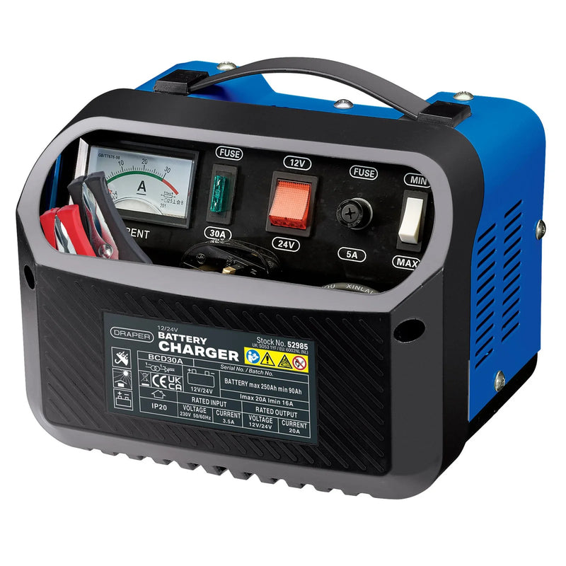 Draper Battery Charger 12/24V 16-20A for Lead Acid Batteries