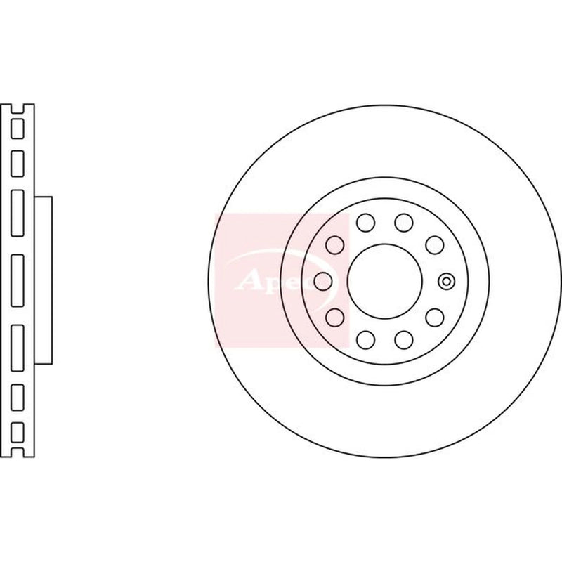 Apec 2 x Vented Front Brake Discs DSK2285
