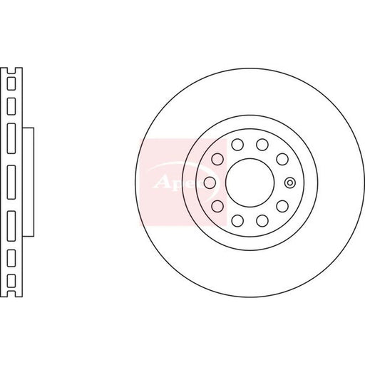 Apec 2 x Vented Front Brake Discs DSK2285