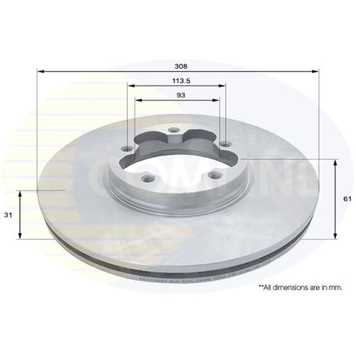 Comline 2 x Front Brake Discs ADC1266V