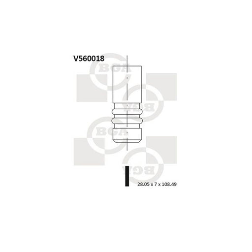BGA Engine Exhaust Valve 28mm Head V560018